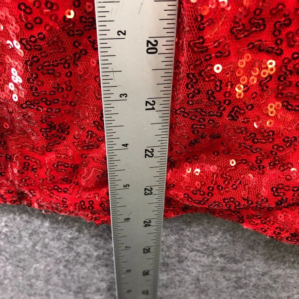 Lolanta Girls Dance Costume Dress Size 6-7 (130) Red Sequin‎ Sleeveless Jazz
